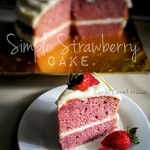 Simple Strawberry Cake.. Senang, blend aje!