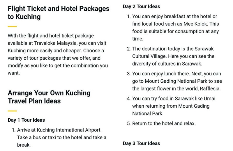 Traveloka Kuching Tour Packages